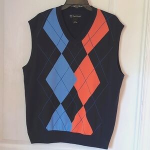 Pro Tour Navy Blue Diamond Argyle Golf Sweater Vest. Size XL